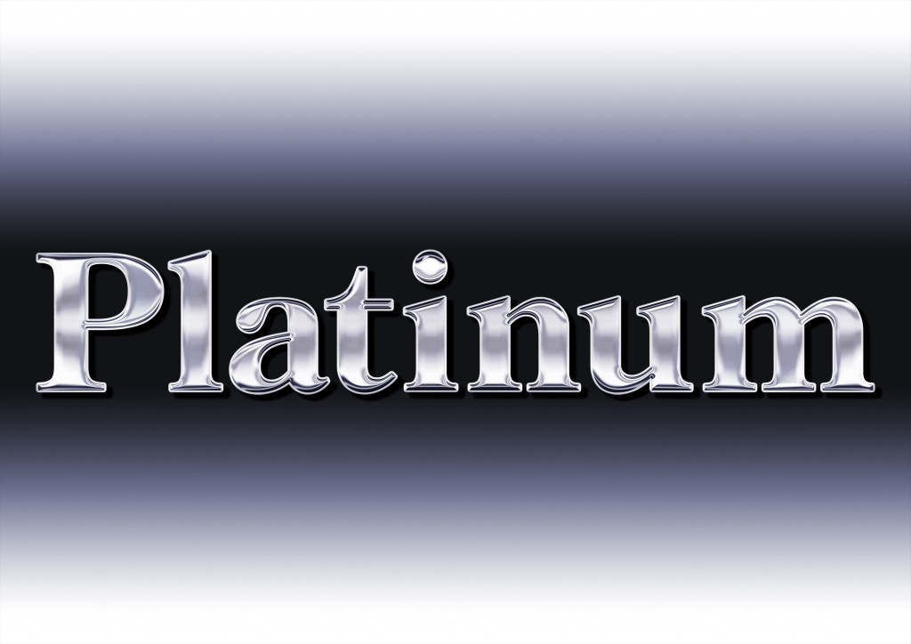 Beautiful inscription of the word "Platinum"